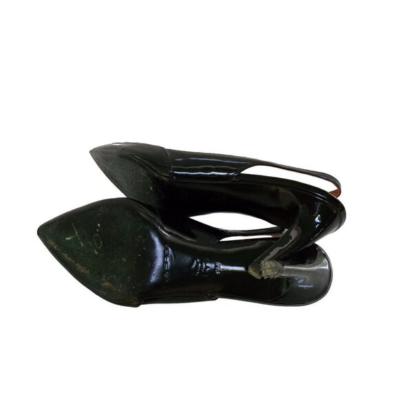 Via Spiga Gable Black Patent Leather Cut Out Point Toe Sling Back Shoes Size 9M - Picture 5 of 8